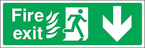 Fire exit down with - ,