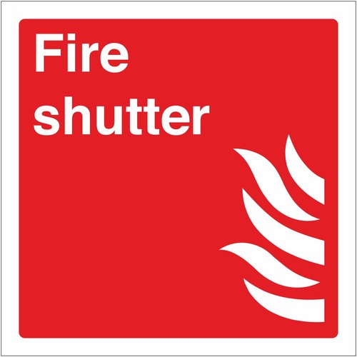 Fire shutter safety sign - safety,