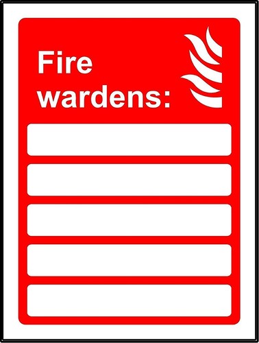 Fire warden sign with blank - sign,