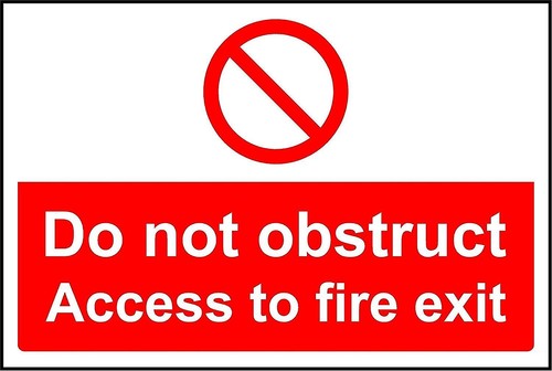Not obstruct access to - ,