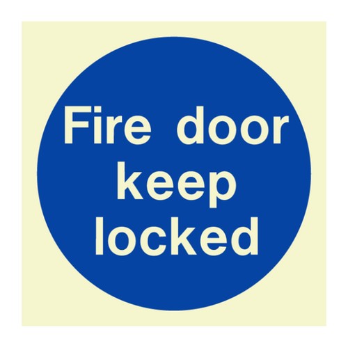 Fire door keep - locked, sign