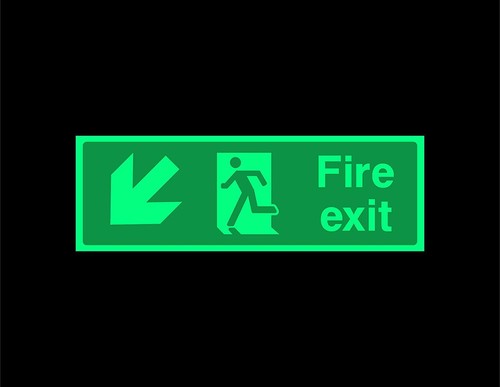 Fire exit down - , running