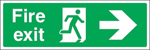 Fire exit right safety sign - ,