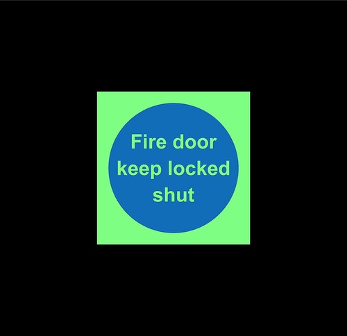 Fire door keep locked - , shut