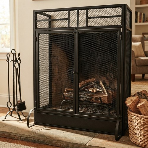 Panel folding fireplace - 3-panel,
