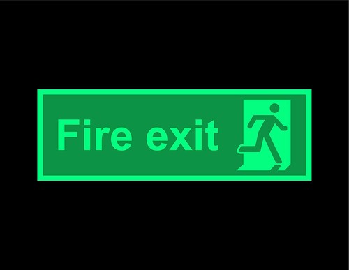 Fire exit running man - , right