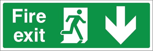 Fire exit down - , man